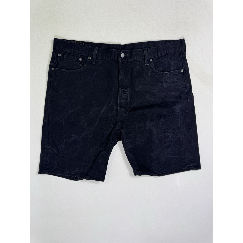 Levi's 501 Mens 42x9 Black Dark Wash Hemmed Button Fly Denim Shorts Construction
